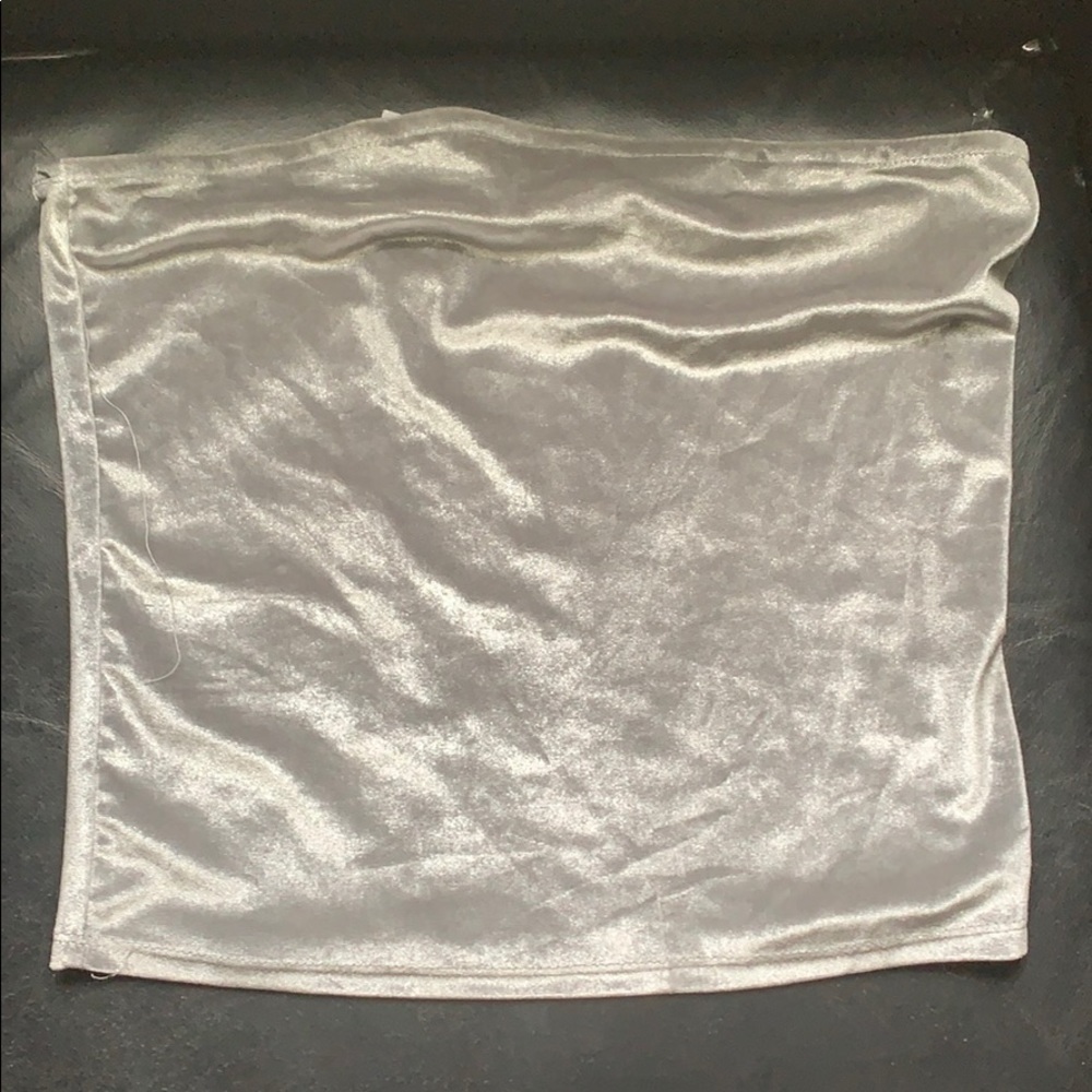 A suede, retro silver, tube top
